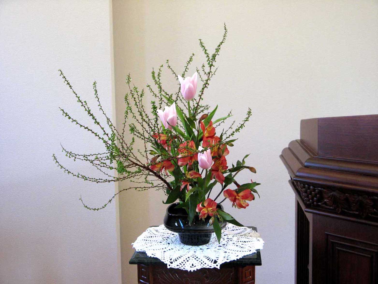 1月のいけばな教室 いけばな教室の小部屋